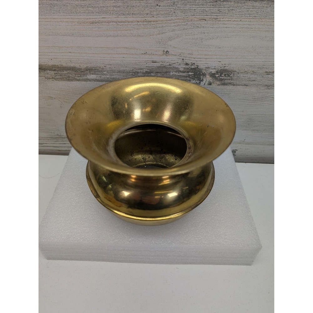 Vintage Brass Spittoon Cuspidor Small Bowl Made In England Rustic Decor Planter‎